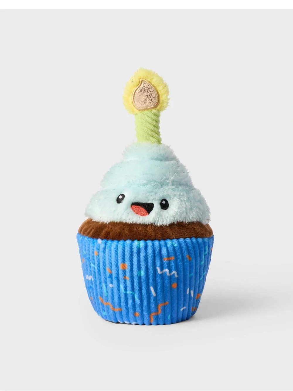 8” Birthday Blue Plush Cupcake Toy with Candle NWT- Gigglescape